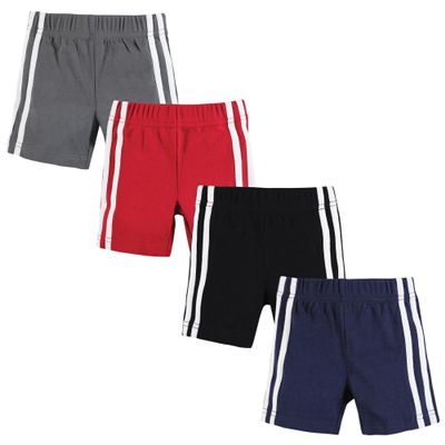 Hudson Baby Unisex Baby and Toddler Shorts Bottoms 4-Pack, Red Navy, 3-6 Months