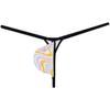 Men's Printed Mini Bikini Thong Underwear Triangle Back G-string Drop Shape Pouch T-back Bottoms 3-Pack(Orange Stripe,Orange Wave,Plaid) XL view 4
