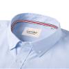 Alimens & Gentle Boys Long Sleeve Solid Button Down Oxford Shirt Collared Cotton Top with Chest Pocket Light Blue view 2