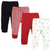 Hudson Baby Unisex Baby Cotton Pants and Leggings, Gold Snowflake, 5 Toddler