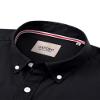 Alimens & Gentle Boys Long Sleeve Solid Button Down Oxford Shirt Collared Cotton Top with Chest Pocket Black view 2