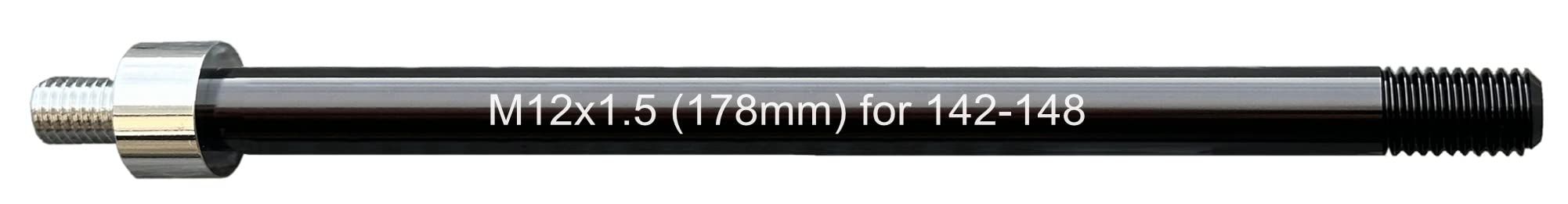 Bike Trailer Hitch Thru Axle Adapter 12mm Thru Axle with 1.0/1.5/1.75 Thread Pitch Shaft Length 167~185mm