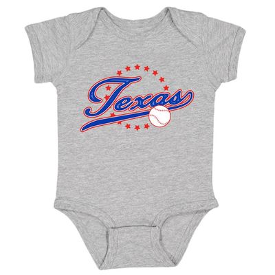 Texas Vintage Kid's Baby Bodysuit for Baseball Fans (Sport Grey, 6M)