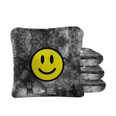 Skip's Garage ACA Synergy Pro Dual Sided Cornhole Bags | Tie-Dye Black Design | Set of (4) All-Weather Resin Filled Stick & Slide Corn Hole Bags