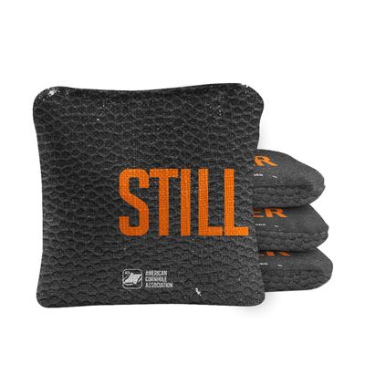 Skip's Garage ACA Synergy Pro Dual Sided Cornhole Bags | Stillwater Black Design | Set of (4) All-Weather Resin Filled Stick & Slide Corn Hole Bags