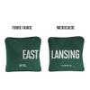Skip's Garage ACA Synergy Pro Dual Sided Cornhole Bags | East Lansing Green Design | Set of (4) All-Weather Resin Filled Stick & Slide Corn Hole Bags view 2