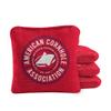 ACA Synergy Pro Dual Sided Cornhole Bags | Official ACA Tournament Badge Red Design | Set of (4) All-Weather Resin Filled Stick & Slide Corn Hole Bags view 1