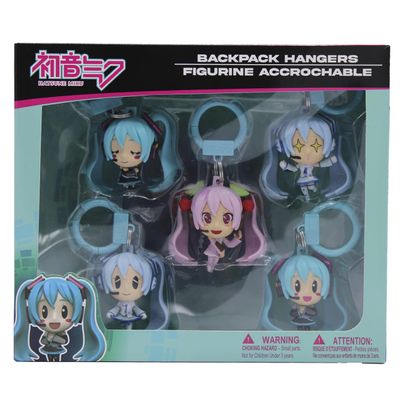Just Toys LLC Hatsune Miku Backpack Hangers  5Pack Sakura, Snow & Classic Miku Keychains  PVC Anime Hangers for Bags, Backpacks, Purses & Gifts