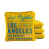Skip's Garage ACA Synergy Pro Dual Sided Cornhole Bags | Los Angeles Gold Design | Set of (4) All-Weather Resin Filled Stick & Slide Corn Hole Bags view 1