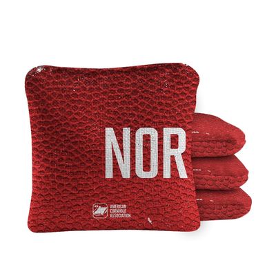 Skip's Garage ACA Synergy Pro Dual Sided Cornhole Bags | Norman Red Design | Set of (4) All-Weather Resin Filled Stick & Slide Corn Hole Bags