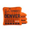 ACA Synergy Pro Dual Sided Cornhole Bags | Denver Orange Design | Set of (4) All-Weather Resin Filled Stick & Slide Corn Hole Bags view 1