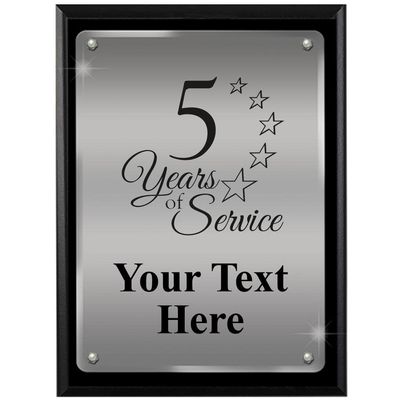 Crown Awards 5 Years of Service Personalized Floating Acrylic Plaque, 9 x 12 Engraved Custom Plaque Prime