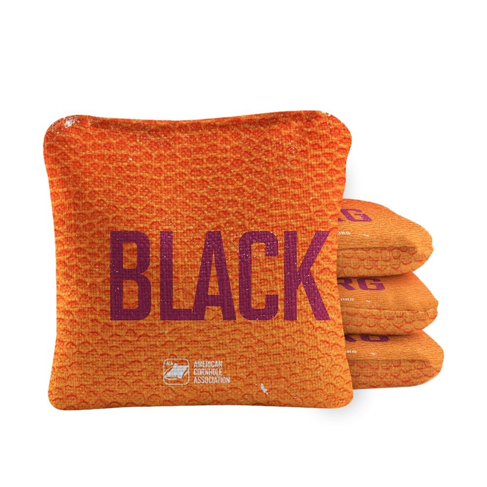 Skip's Garage ACA Synergy Pro Dual Sided Cornhole Bags | Blacksburg Orange Design | Set of (4) All-Weather Resin Filled Stick & Slide Corn Hole Bags