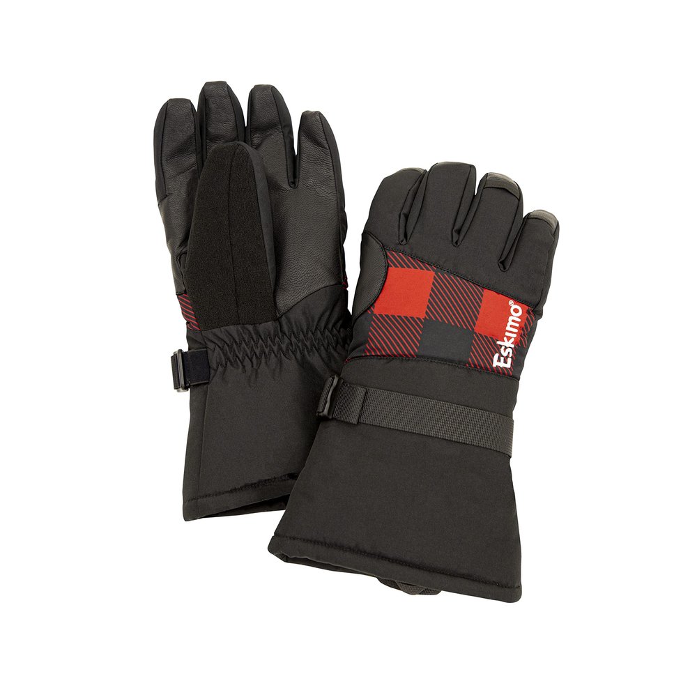 Eskimo 41592 Keeper Glove with Liner Glove, Gloves, Unisex, Black/Plaid, X-Small/Small
