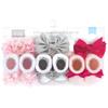 Hudson Baby Infant Girl Headband and Socks Giftset, Pink Gray Flower, One Size view 2