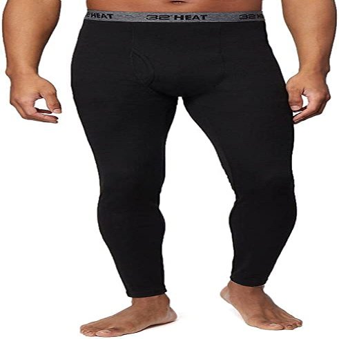 32 Degrees Men's Midweight Baselayer Leggings - Black - Large