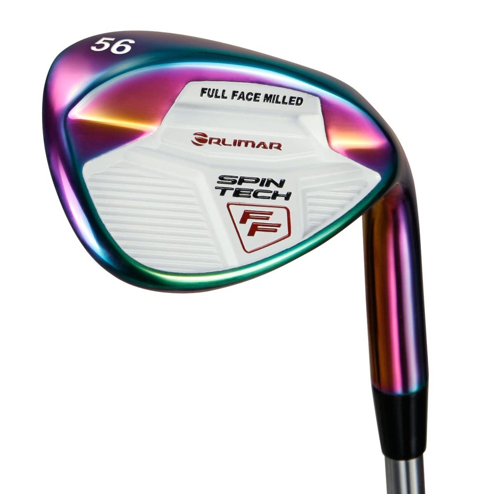 Orlimar Golf Spin Tech Full Face 56 Degree Sand Wedge, Iridescent Rainbow Mens Right Handed