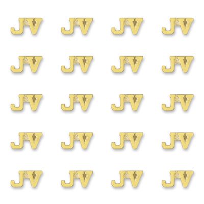 SHOP AWARDS AND GIFTS 7/16 Inch Gold JV Sports Chenille Lapel Pin, Achievement Recognition Gifts, Bulk Pack of 20