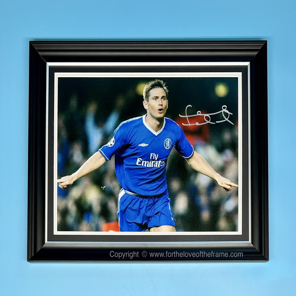 Frank Lampard Hand Signed Autograph Football Soccer Memorabilia Chelsea FC Photo In Luxury Handmade Wooden Display & Certificates of Authenticity