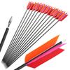 6/12 Pcs 30 Inch Archery Carbon Arrows Target Practice Spine 500 Flu Flu Arrows Small Game Arrows 4 Feathers Fletching with 100 Grain Judo Arrowheads for Practice Targeting (Pink and orange, 12 pcs) view 1