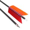 6/12 Pcs 30 Inch Archery Carbon Arrows Target Practice Spine 500 Flu Flu Arrows Small Game Arrows 4 Feathers Fletching with 100 Grain Judo Arrowheads for Practice Targeting (Pink and orange, 12 pcs) view 4