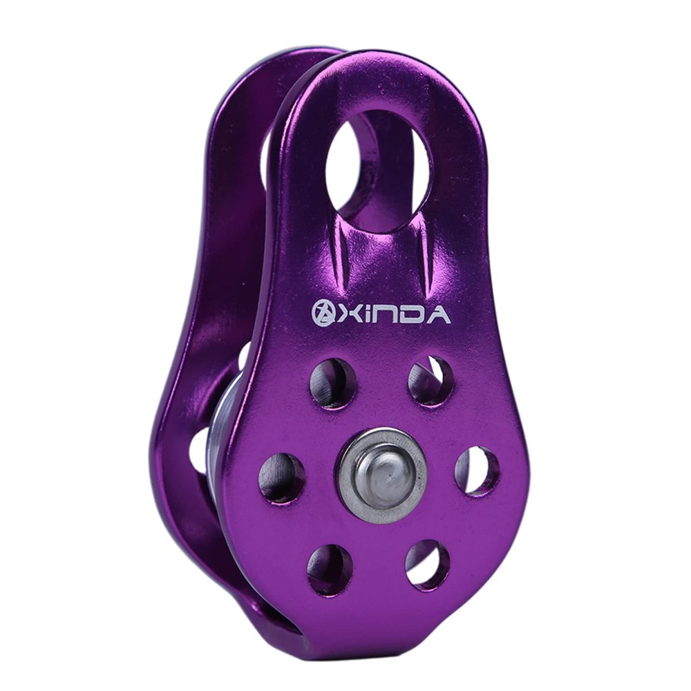 Climbing Single Pulley, 20KN Aluminum Alloy Fixed Eye Climbing Pulley, High Strength Rappel Device, Aluminum Alloys Rise Downhill Pulley for Mountaineering Rappelling Survival Rescue
