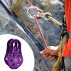 Climbing Single Pulley, 20KN Aluminum Alloy Fixed Eye Climbing Pulley, High Strength Rappel Device, Aluminum Alloys Rise Downhill Pulley for Mountaineering Rappelling Survival Rescue view 3