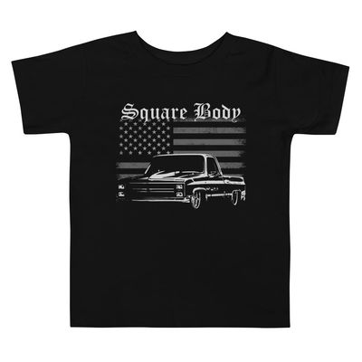 1983 Slammed Chevy C10 Custom Low Rider Square Body Pickup Truck Club Show Toddler Short Sleeve Tee Black