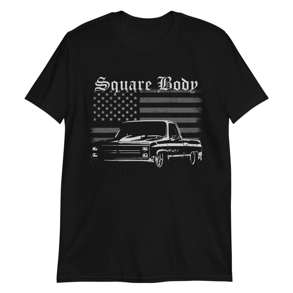 1983 Slammed Chevy C10 Custom Low Rider Square Body Pickup Truck Club Show T-Shirt Black