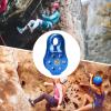 Climbing Single Pulley, 20KN Aluminum Alloy Fixed Eye Climbing Pulley, High Strength Rappel Device, Aluminum Alloys Rise Downhill Pulley for Mountaineering Rappelling Survival Rescue view 3