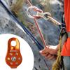 Climbing Single Pulley, 20KN Aluminum Alloy Fixed Eye Climbing Pulley, High Strength Rappel Device, Aluminum Alloys Rise Downhill Pulley for Mountaineering Rappelling Survival Rescue view 4