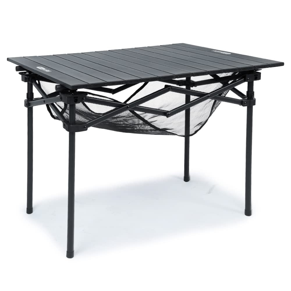 Whitsunday Aluminum Folding Outdoor Camping Table Compatible with Wagons (Carbon Black, Square (H))