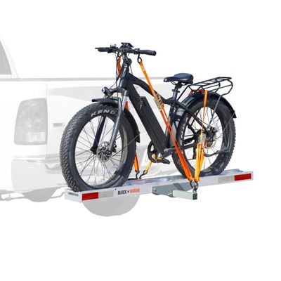Black Widow e-Bike or Fat Tire Bike Rack Roll-On Roll-Off Ramp 400 lb. Capacity Anti-Rattle Device 2" Receiver