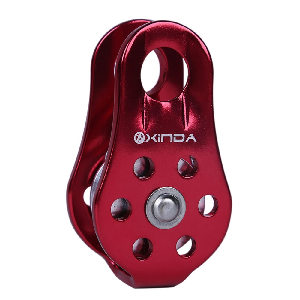 Hoghaki Climbing Single Pulley, 20KN Aluminum Alloy Fixed Eye Climbing Pulley, High Strength Rappel Device, Aluminum Alloys Rise Downhill Pulley for Mountaineering Rappelling Survival Rescue