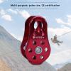 Hoghaki Climbing Single Pulley, 20KN Aluminum Alloy Fixed Eye Climbing Pulley, High Strength Rappel Device, Aluminum Alloys Rise Downhill Pulley for Mountaineering Rappelling Survival Rescue view 4