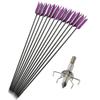 AMEYXGS 6/12 Pcs 30 Inch Archery Carbon Arrows Target Practice Spine 500 Flu Flu Arrows Small Game Arrows 4 Feathers Fletching with 100 Grain Judo Arrowheads for Practice Targeting view 1