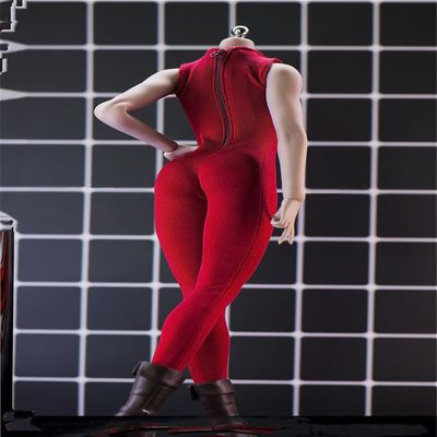 1/6 Scale Female Clothes,Sleeveless Bodysuit Tights Jumpsuit Costume Outfit Clothing for 12inch PH TBL JO Female Action Figure Body (Dark Red)