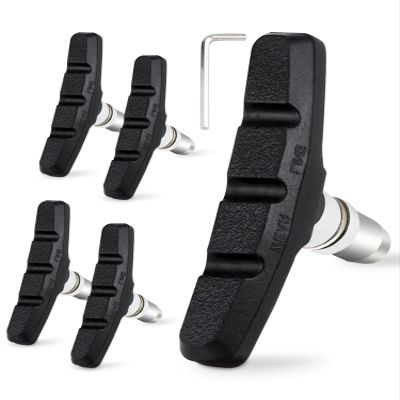 UADBAU 2 Pairs Bike Brake Pad Set - Professional Mountain and Road Bicycle 70mm V-Brake Pads - Bike Brake Blocks Kit with Hex Nut and Shims - No Noise No Skid - Black