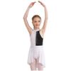 FEESHOW Girls Sequins Sleeveless Ballet Lyrical Dance Dress Kids Cutout Back Leotard with High Low Skirt Outfits White&Black 16 Years view 2