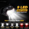 GOANDO Headlamp Rechargeable 2500 Lumen LED Head Lights for Forehead 2 Pack Bright Head Lamp with Red Light Sensor Mode Waterproof Flashlights Running Lights for Running Cycling Working Camping view 3