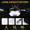 GOANDO Headlamp Rechargeable 2500 Lumen LED Head Lights for Forehead 2 Pack Bright Head Lamp with Red Light Sensor Mode Waterproof Flashlights Running Lights for Running Cycling Working Camping view 4