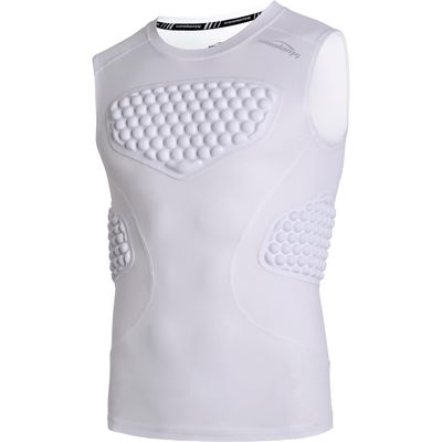 COOLOMG Youth Baseball Padded Shirt Kids Chest Protector Rib Heart Guard Sternum Protection for Football Softball Lacrosse Pure White L