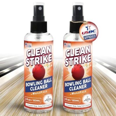 Maplefield Bowling Ball Cleaner Spray - Oil & Stain Cleaner - Tack-Restoring Grip Spray - USBC Compliant Bowling Ball Care - 4 Fl Oz, Pack of 2