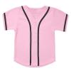 babyhealthy Kids Baseball Jersey Button Down Hip Hop Personalized Sport T Shirts Tops for Boys Grils Pink view 1
