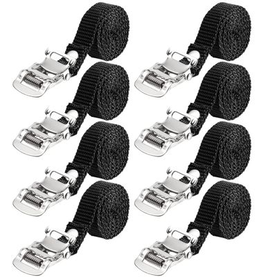 BESPORTBLE 8pcs Bike Pedal Straps for Gym and Dynamic Training Durable Foot Straps Buckle for Easy Detachment and Compatible Pedals