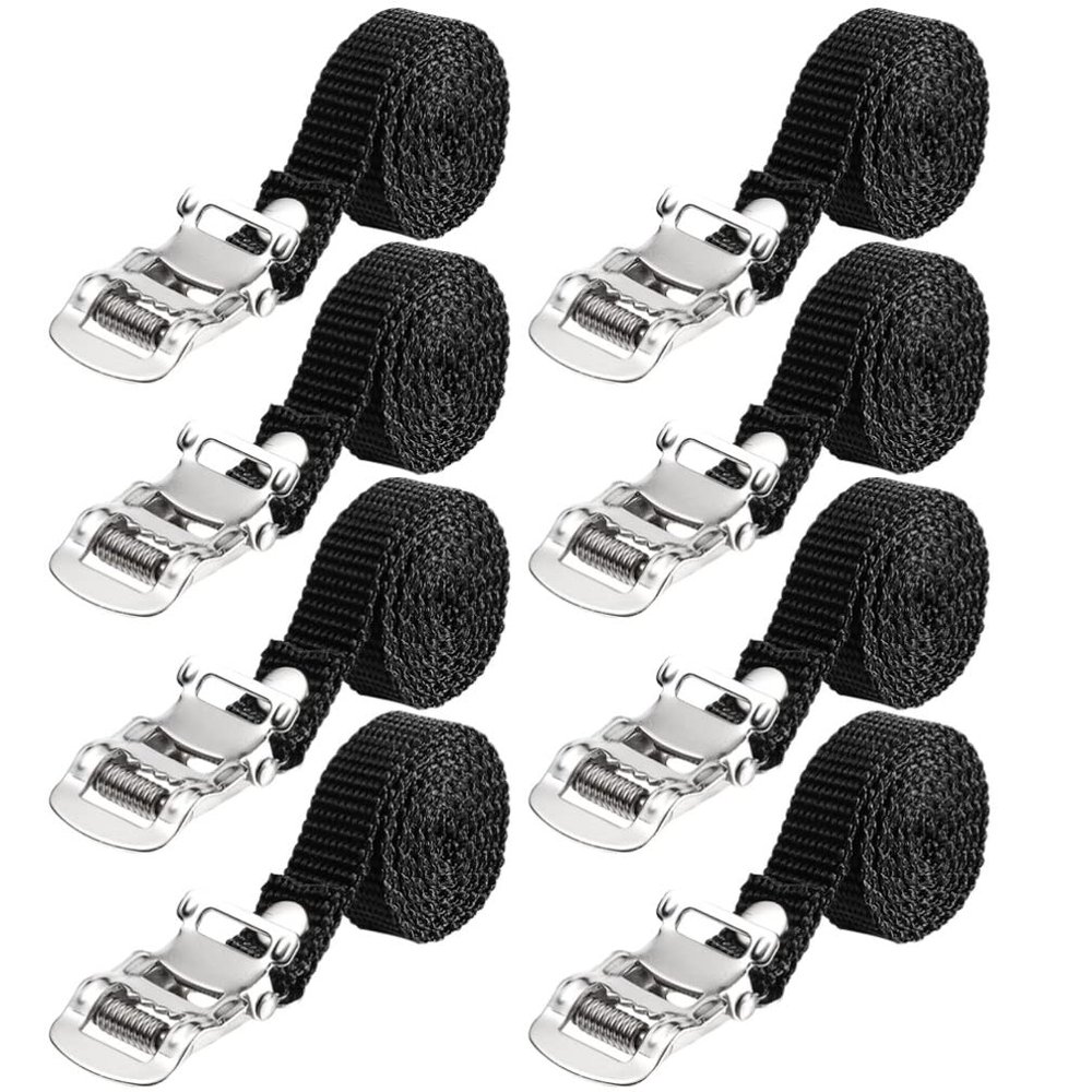 BESPORTBLE 8pcs Bike Pedal Straps for Gym and Dynamic Training Durable Foot Straps Buckle for Easy Detachment and Compatible Pedals