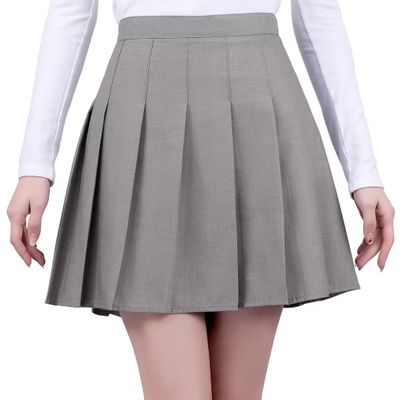 Pleated Skirts for Girls Cheer Mini Skirt Light Grey Girls' Novelty Skirts Skorts School Uniform Size 8