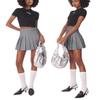 Pleated Skirts for Girls Cheer Mini Skirt Light Grey Girls' Novelty Skirts Skorts School Uniform Size 8 view 4