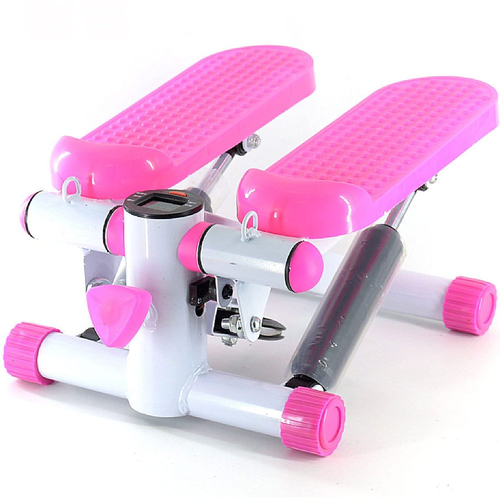 HUHJYUGE Mini Home Stepper, Mini Stepper Fitness Equipment, Portable Stair Stepper for Exercise, with LCD Monitor Resistance Bands and Floor Mat, for Home Workout (C)