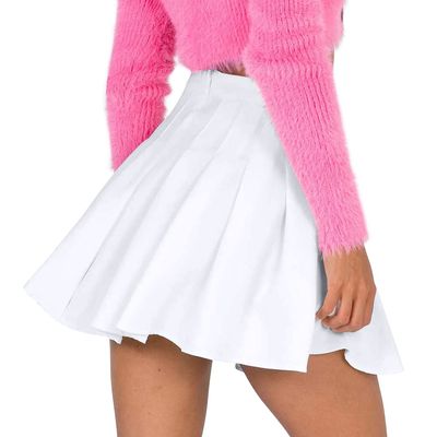 White Pleated Tennis Skirt for Women Trendy with Shorts Women's Novelty Skirts Skorts Golf Outfit L